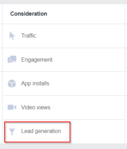 Facebook Lead Ads Step 2